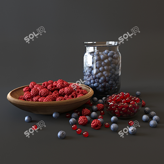 Juicy Berry Delight Set 3D model image 1