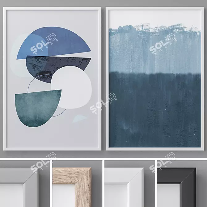 Modern Abstract Photo Frames Set 3D model image 1