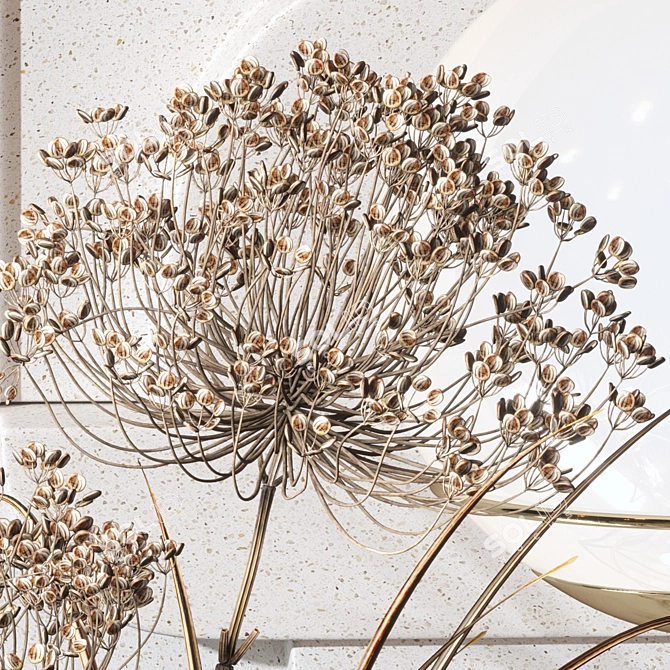 Elegant Decor Set with Carex Riparia & Heracleum 3D model image 2