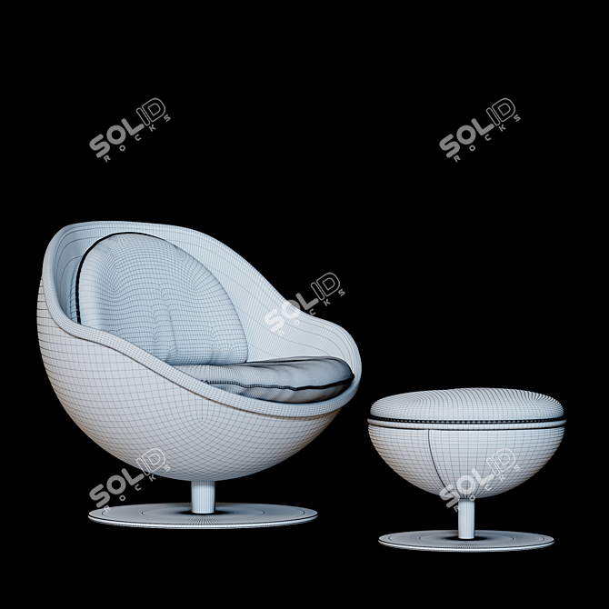 Modern Ball Lounge Chair: Artful White Design 3D model image 3