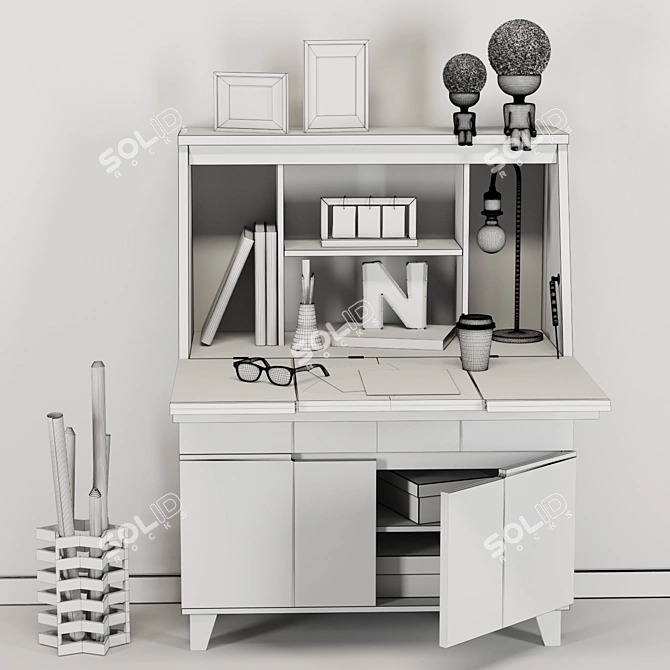 Versatile Office Workspace 3D model image 5