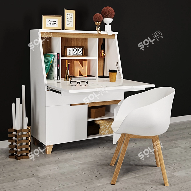 Versatile Office Workspace 3D model image 6