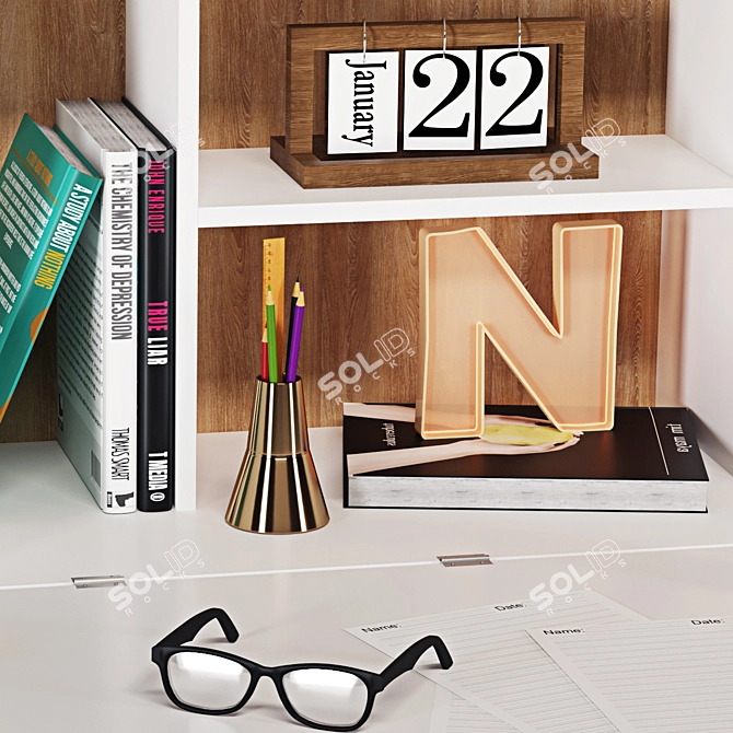 Versatile Office Workspace 3D model image 8