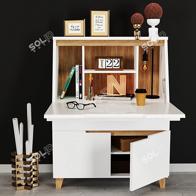 Versatile Office Workspace 3D model image 10