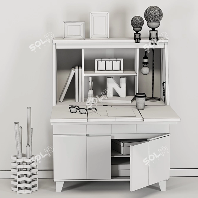 Versatile Office Workspace 3D model image 11