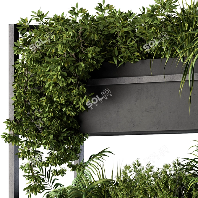 Elegant Black Box Plant Stand 3D model image 3