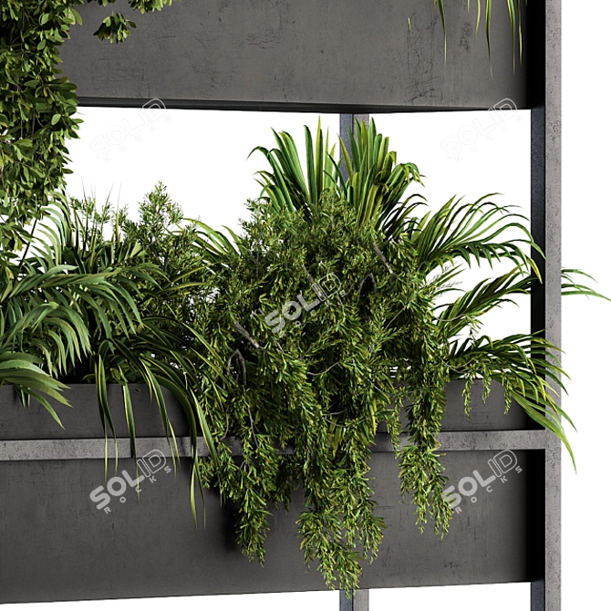 Elegant Black Box Plant Stand 3D model image 4