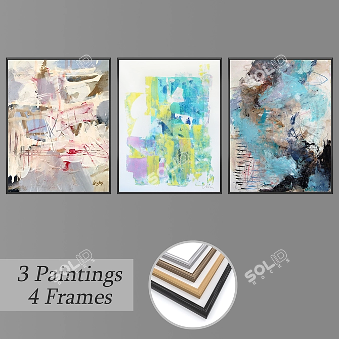 Versatile Set of Wall Paintings 3D model image 1