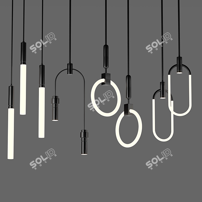 Sleek Pendant Lamp Collection 3D model image 1