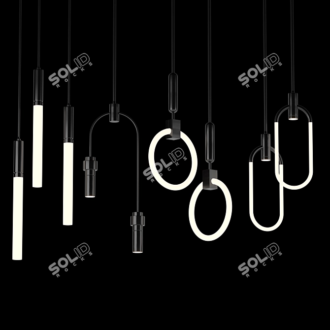 Sleek Pendant Lamp Collection 3D model image 3