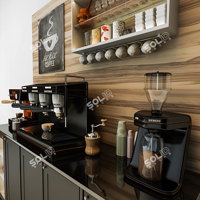 Sleek Coffee Shop Interior Design 3D model image 3