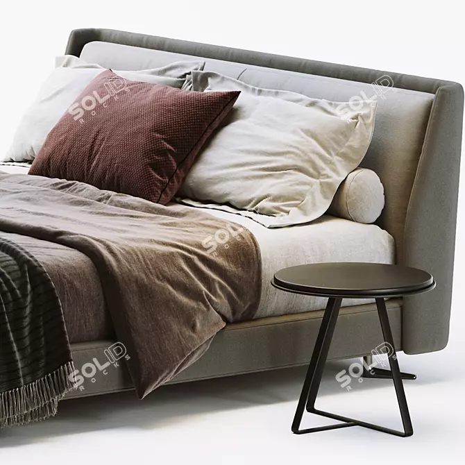 Luxury Minotti Spencer Bed 3D model image 2