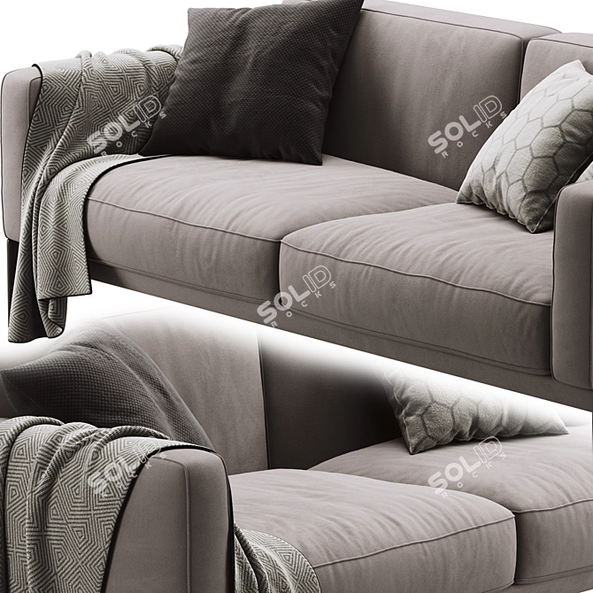 Elegant Flexform Romeo Compact Sofa 3D model image 4