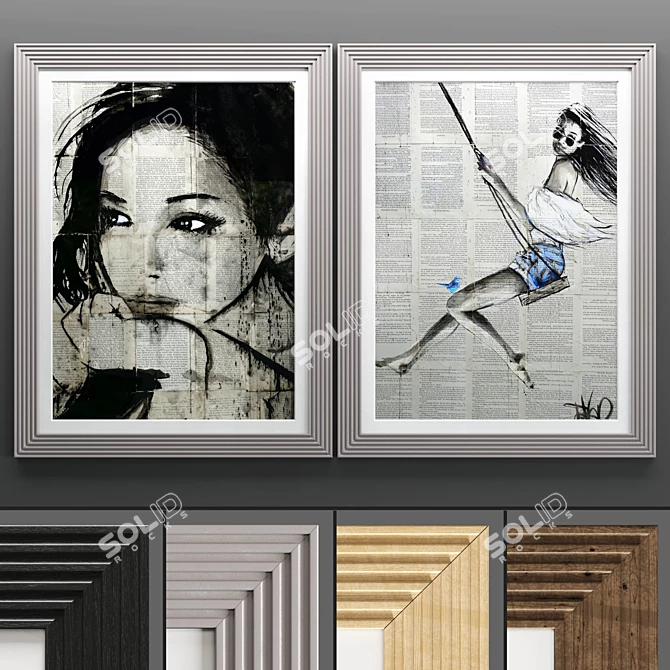 Classic Art Frame Set 3D model image 1