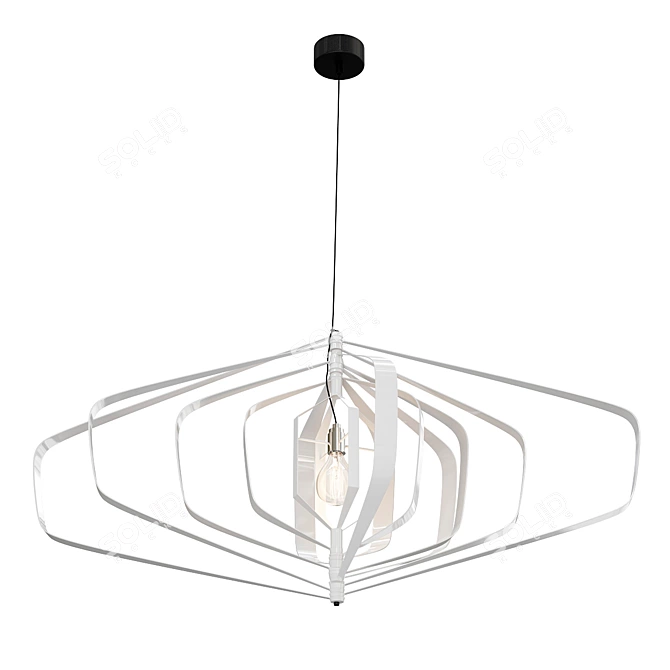 Minimalist Industrial Pendant Lamp 3D model image 1