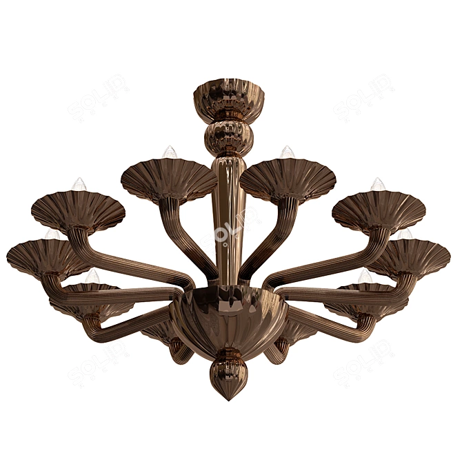 Elegant Smoke Blown Chandelier 3D model image 1