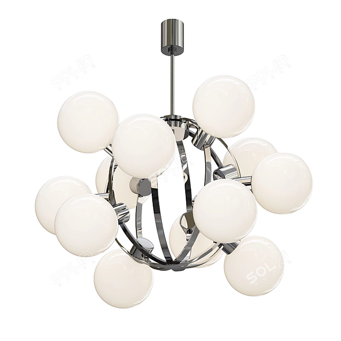 Atomic Chrome Sputnik Chandelier 3D model image 1