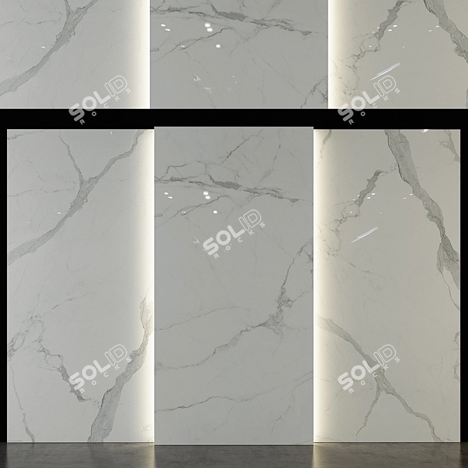 Elegant Stone Marble Set 3D model image 1