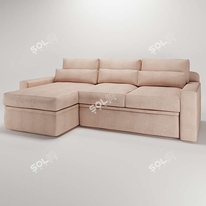 Modern Corner Sofa with Spacious Design 3D model image 1
