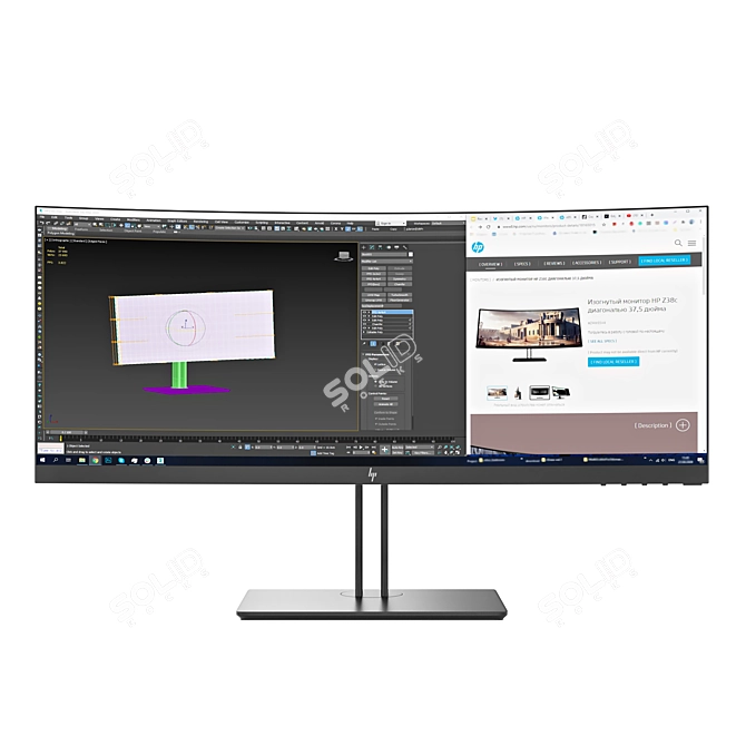 HPZ38c: Immersive Wide-Screen Monitor 3D model image 2