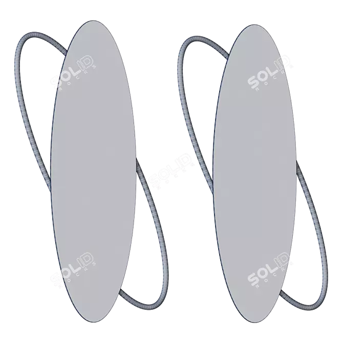 Modern Oval Mirror 160cm x 90cm 3D model image 2