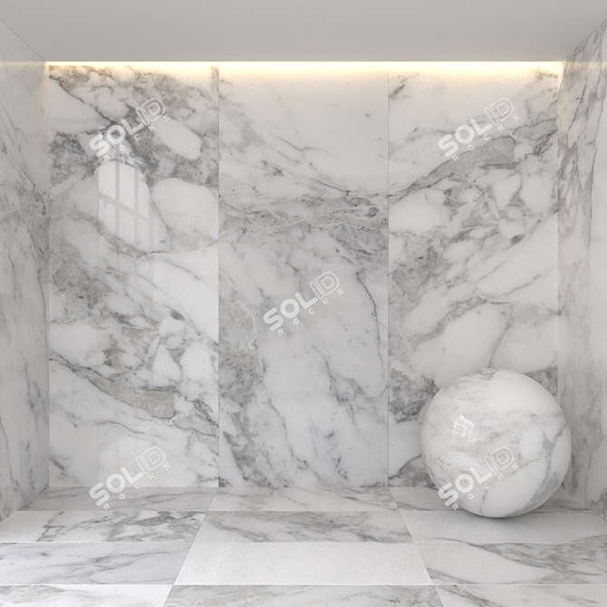 Breccia Vagli Marble Tile - Versatile Layout Options 3D model image 1
