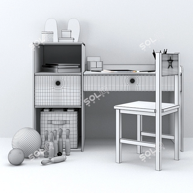 Nursery Desk & Decor 3D model image 5