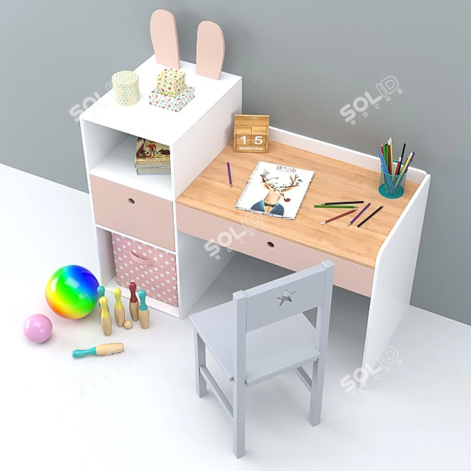 Nursery Desk & Decor 3D model image 6