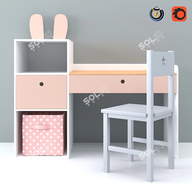 Nursery Desk & Decor 3D model image 7
