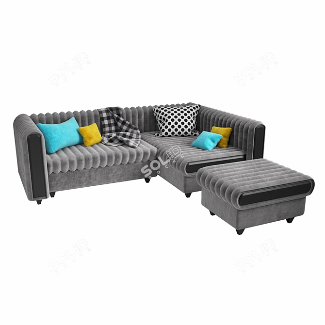 Luxury Velvet Sofa (3 Color) 3D model image 2