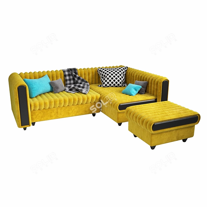 Luxury Velvet Sofa (3 Color) 3D model image 4