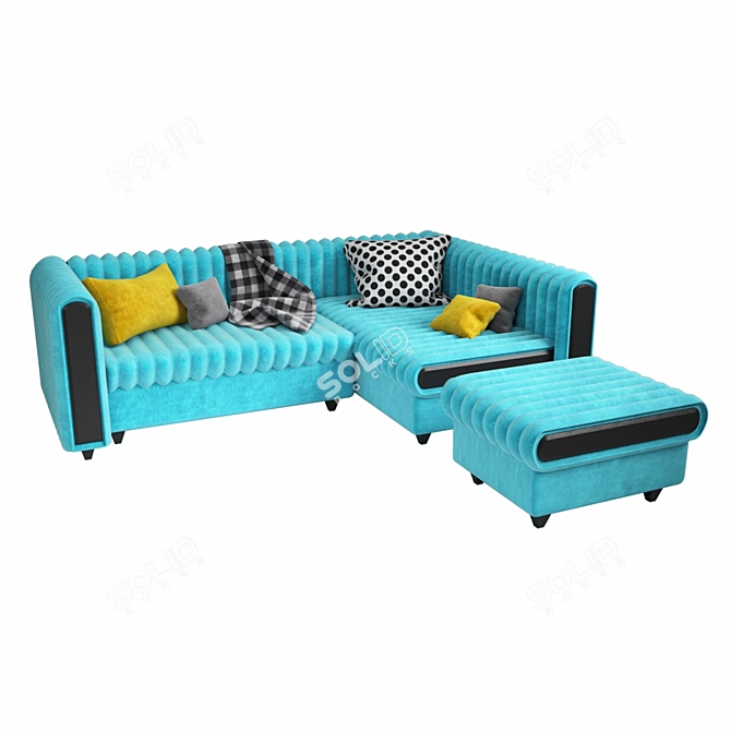 Luxury Velvet Sofa (3 Color) 3D model image 5