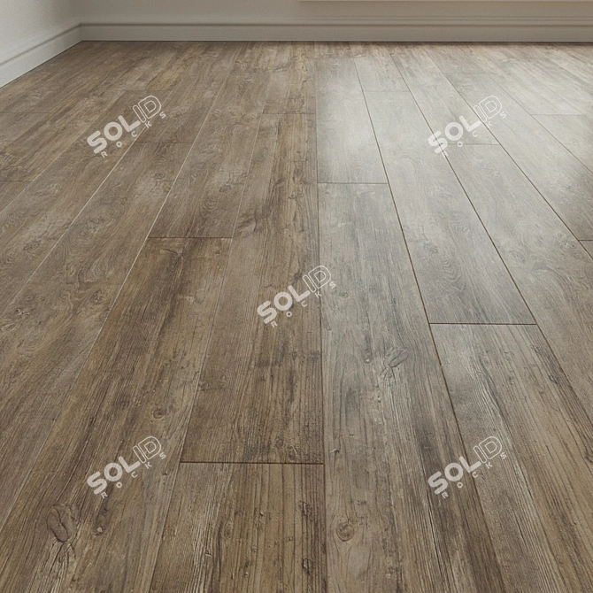 Patchwork Brown Laminate Parquet 3D model image 1