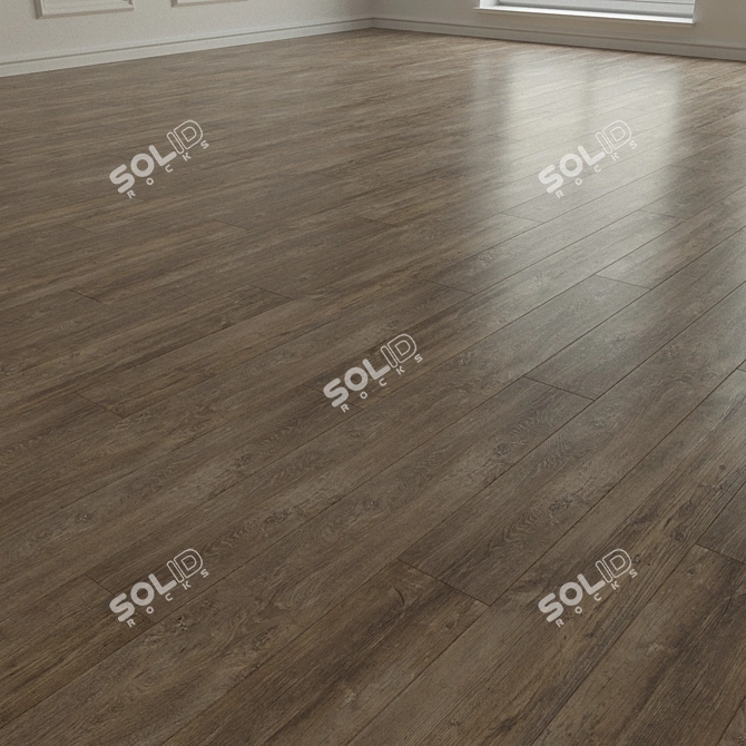 Patchwork Brown Laminate Parquet 3D model image 2