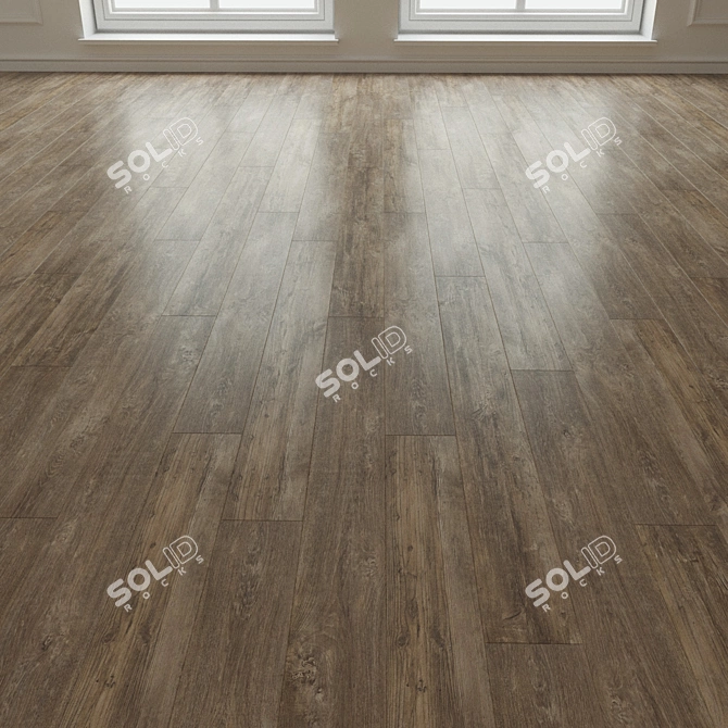 Patchwork Brown Laminate Parquet 3D model image 3