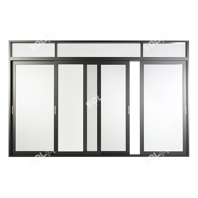 Sleek Aluminum Sliding Doors & Windows 3D model image 4