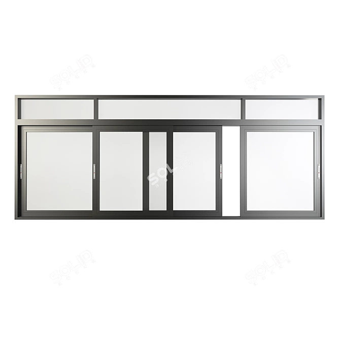 Sleek Aluminum Sliding Doors & Windows 3D model image 5