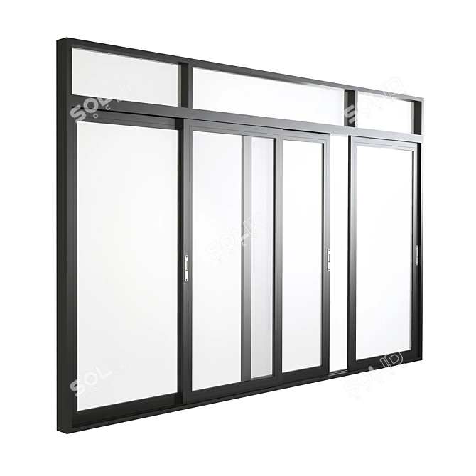 Sleek Aluminum Sliding Doors & Windows 3D model image 6