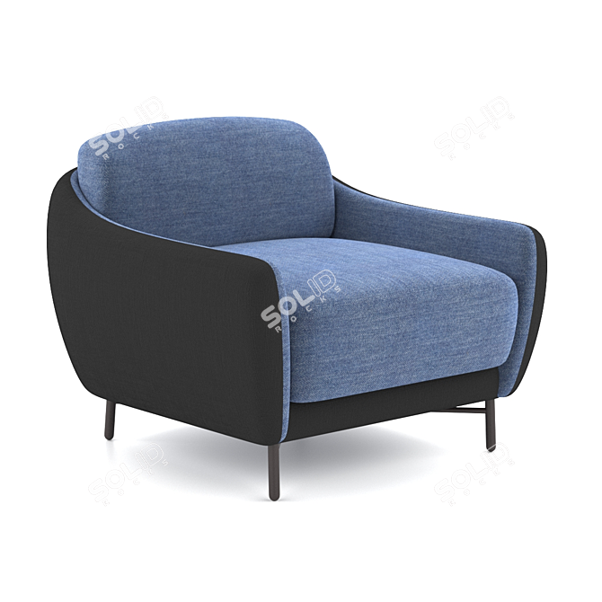 Modern Velvet Armchair | Stylish & Comfortable 3D model image 1