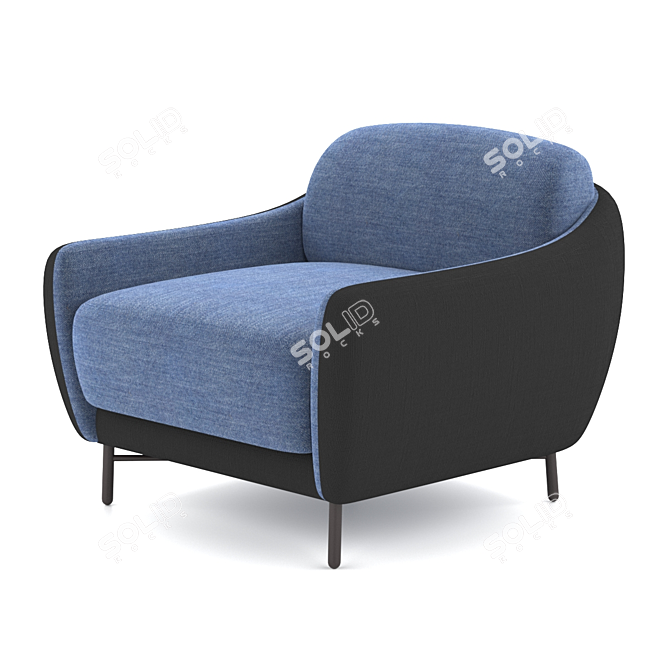 Modern Velvet Armchair | Stylish & Comfortable 3D model image 3