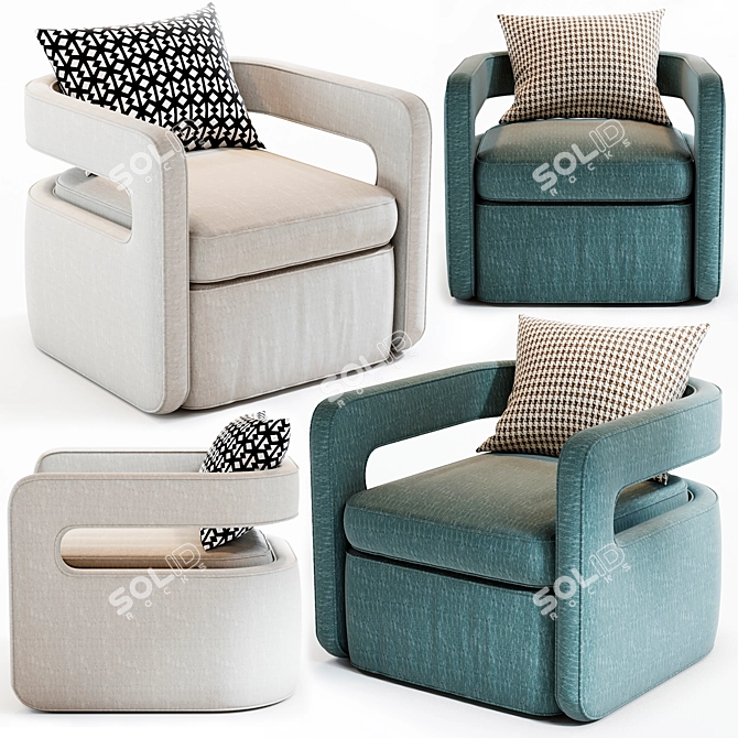 Elegant San Marino Armchair 3D model image 1