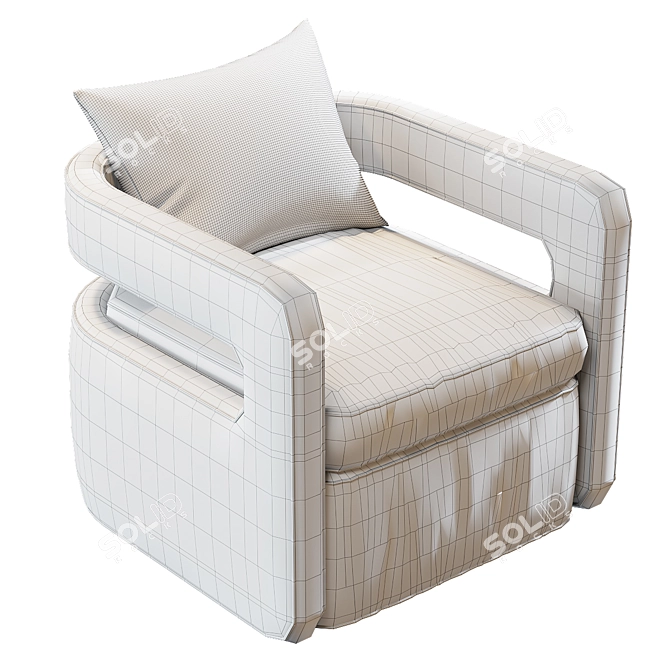 Elegant San Marino Armchair 3D model image 2