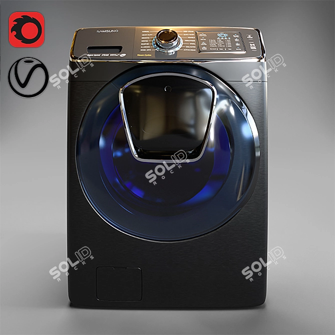 Samsung Turbo+ Washer: Powerful & Efficient 3D model image 1