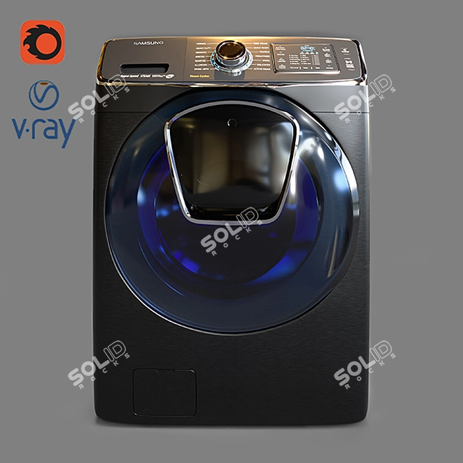 Samsung Turbo+ Washer: Powerful & Efficient 3D model image 5