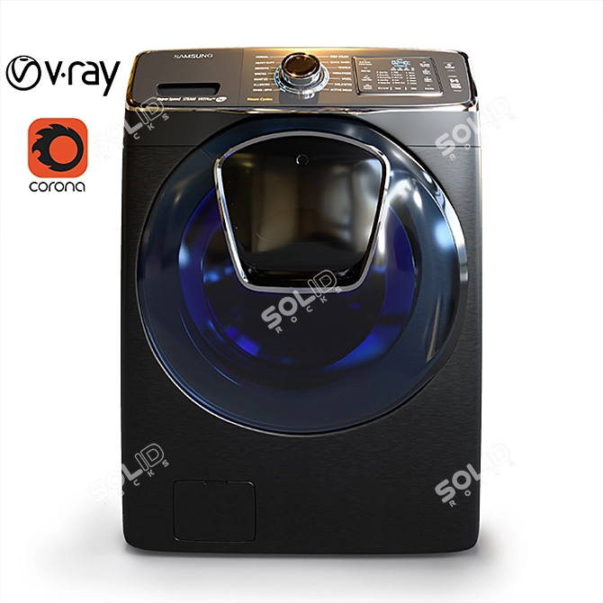 Samsung Turbo+ Washer: Powerful & Efficient 3D model image 9