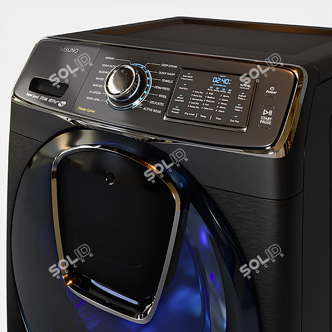 Samsung Turbo+ Washer: Powerful & Efficient 3D model image 11