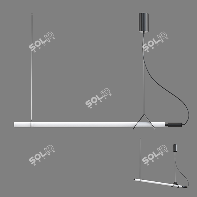 Modern LED Tube Pendant Lamp 3D model image 1