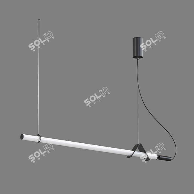 Modern LED Tube Pendant Lamp 3D model image 2