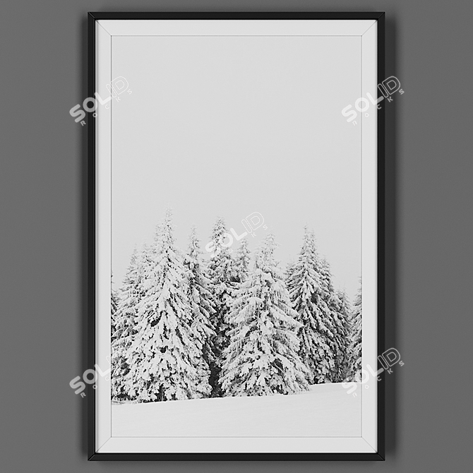 Black-framed Artwork: Picture Frame 00043-60 3D model image 1