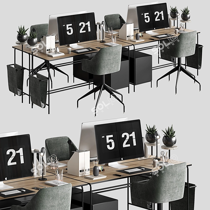 Modern Office Furniture Collection 3D model image 3